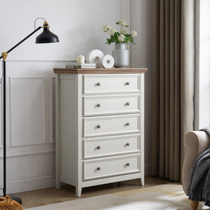 HomeRoots 63" White Wood Accent Cabinet - Stylish Multi-Drawer Storage Solution for Any Room Decor 716332