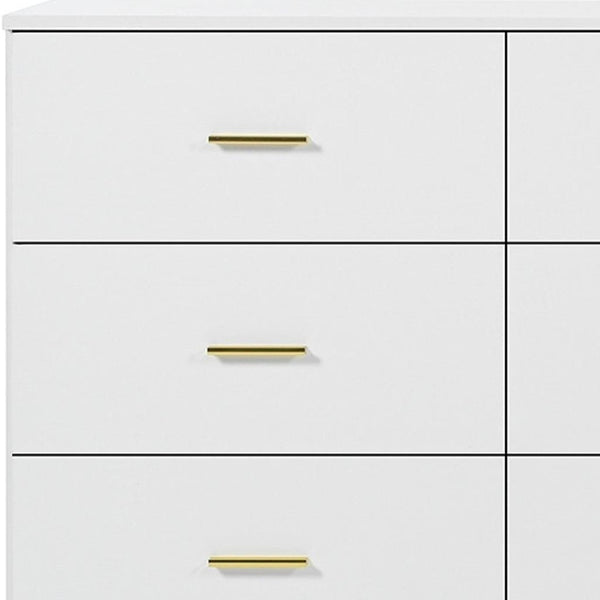 HomeRoots 63" Sleek Black Wood Accent Cabinet with Nine Drawers for Stylish Storage in Any Room Decor 716333