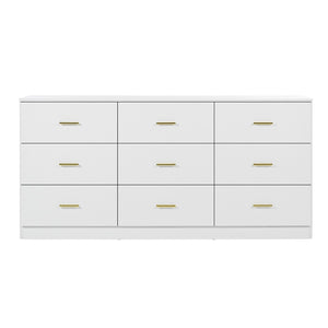 HomeRoots 63" Sleek Black Wood Accent Cabinet with Nine Drawers for Stylish Storage in Any Room Decor 716333