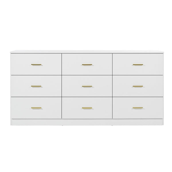HomeRoots 63" Sleek Black Wood Accent Cabinet with Nine Drawers for Stylish Storage in Any Room Decor 716333