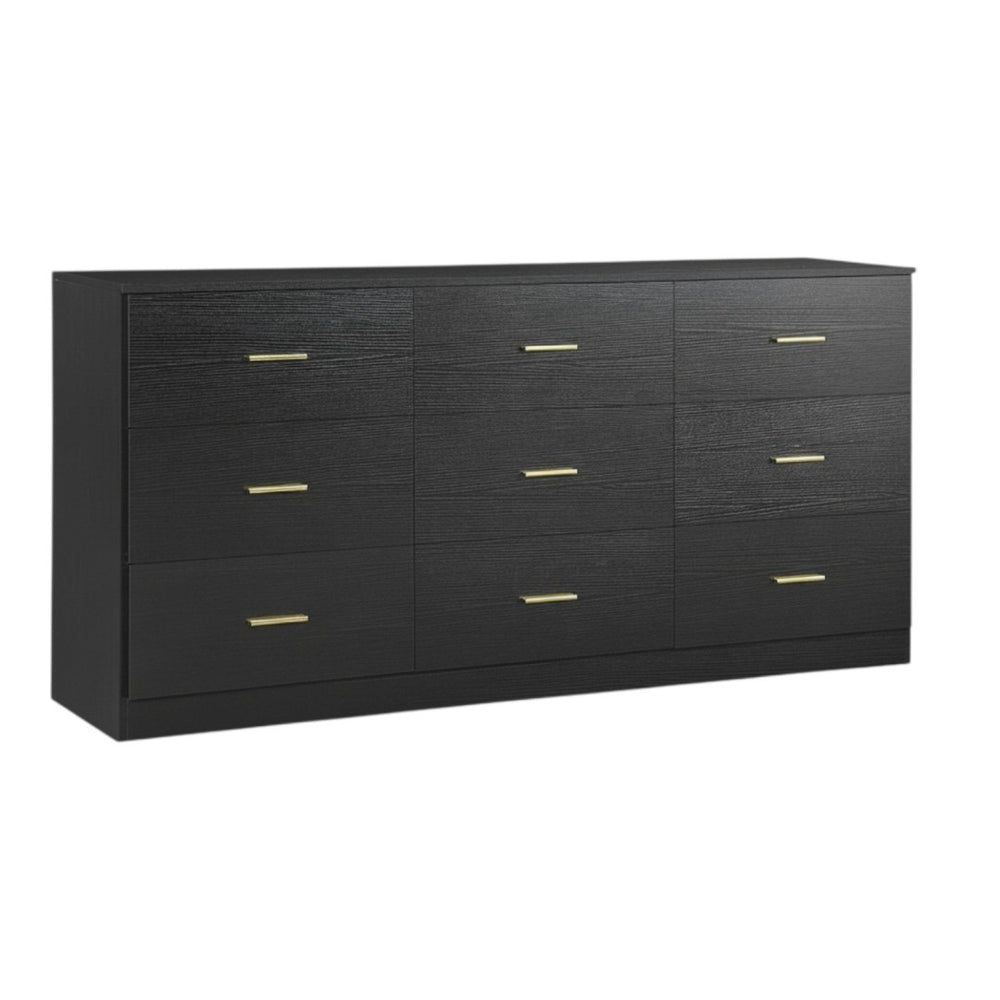 HomeRoots 63" Brown Wood Accent Cabinet - Stylish Nine-Drawer Storage Solution for Modern Spaces & Decor 716334