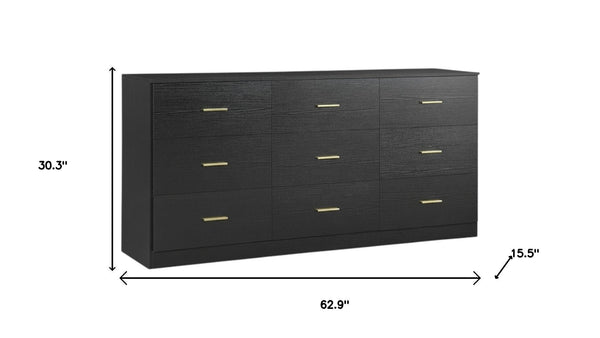 HomeRoots 63" Brown Wood Accent Cabinet - Stylish Nine-Drawer Storage Solution for Modern Spaces & Decor 716334