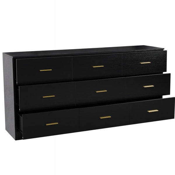 HomeRoots 63" Brown Wood Accent Cabinet - Stylish Nine-Drawer Storage Solution for Modern Spaces & Decor 716334