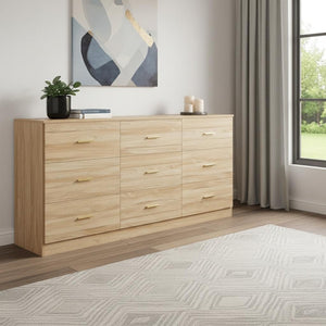 HomeRoots 59" Brown Wood Accent Cabinet - Versatile Six-Drawer Storage for Modern & Transitional Spaces 716335