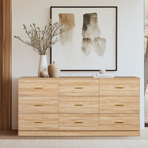 HomeRoots 59" Brown Wood Accent Cabinet - Versatile Six-Drawer Storage for Modern & Transitional Spaces 716335
