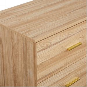 HomeRoots 59" Brown Wood Accent Cabinet - Versatile Six-Drawer Storage for Modern & Transitional Spaces 716335