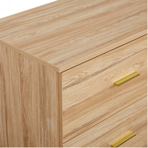 HomeRoots 59" Brown Wood Accent Cabinet - Versatile Six-Drawer Storage for Modern & Transitional Spaces 716335