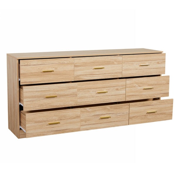 HomeRoots 59" Brown Wood Accent Cabinet - Versatile Six-Drawer Storage for Modern & Transitional Spaces 716335