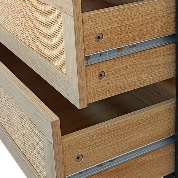 HomeRoots 59" White Wood Accent Cabinet - Stylish Storage Solution with 6 Drawers for Modern Home Décor 716336