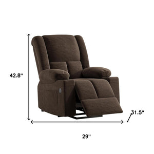 HomeRoots 32" Gray Heated Massage Lift Assist Recliner with USB & Storage for Ultimate Comfort & Support 716340