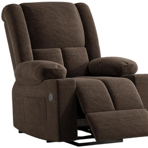 HomeRoots 32" Gray Heated Massage Lift Assist Recliner with USB & Storage for Ultimate Comfort & Support 716340