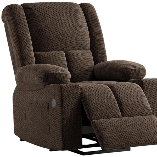 HomeRoots 32" Gray Heated Massage Lift Assist Recliner with USB & Storage for Ultimate Comfort & Support 716340
