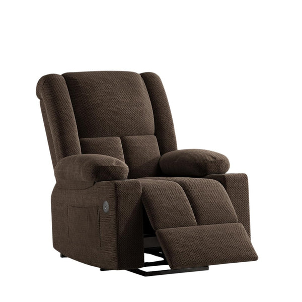 HomeRoots 32" Gray Heated Massage Lift Assist Recliner with USB & Storage for Ultimate Comfort & Support 716340