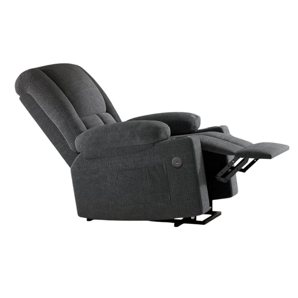 HomeRoots 40" Blue Power Recliner with Heated Massage, Lift Assist, USB Port, Cup Holders & Storage Pocket 716341