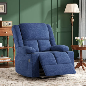HomeRoots 40" Brown Heated Massage Lift Assist Recliner - USB, Power Recline, Comfort & Support for Seniors 716342