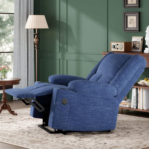 HomeRoots 40" Brown Heated Massage Lift Assist Recliner - USB, Power Recline, Comfort & Support for Seniors 716342