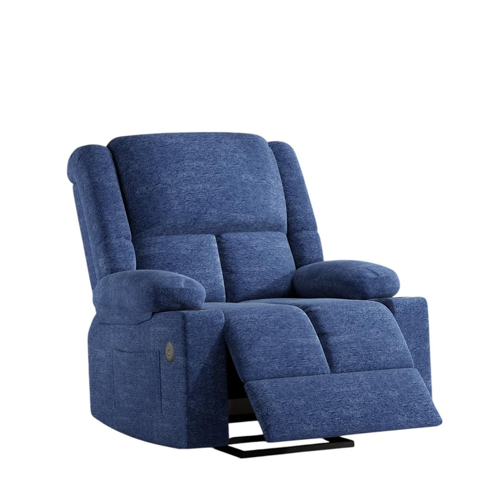 HomeRoots 40" Brown Heated Massage Lift Assist Recliner - USB, Power Recline, Comfort & Support for Seniors 716342