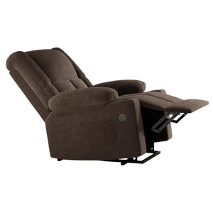 HomeRoots 40" Gray Polyester Blend Power Lift Recliner with Heated Massage, USB, and Adjustable Comfort Options 716343