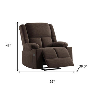 HomeRoots 40" Gray Polyester Blend Power Lift Recliner with Heated Massage, USB, and Adjustable Comfort Options 716343
