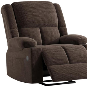 HomeRoots 40" Gray Polyester Blend Power Lift Recliner with Heated Massage, USB, and Adjustable Comfort Options 716343