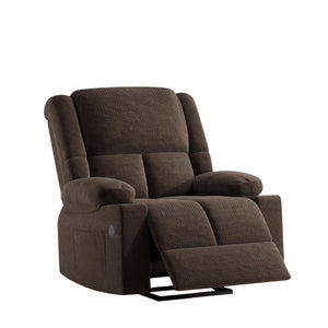 HomeRoots 40" Gray Polyester Blend Power Lift Recliner with Heated Massage, USB, and Adjustable Comfort Options 716343