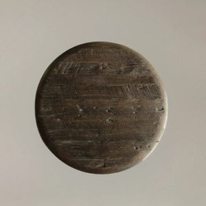 HomeRoots 24" Rustic Reclaimed Wood Round Pedestal End Table with Live Edge - Unique Smoky Black Accent Piece 716346