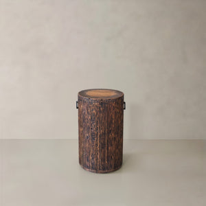 HomeRoots 24" Rustic Reclaimed Wood Square End Table with Smoky Black Accents - Perfect for Any Space! 716348