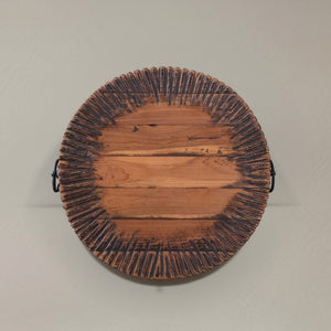 HomeRoots 24" Rustic Reclaimed Wood Square End Table with Smoky Black Accents - Perfect for Any Space! 716348