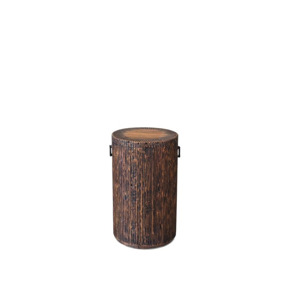 HomeRoots 24" Rustic Reclaimed Wood Square End Table with Smoky Black Accents - Perfect for Any Space! 716348