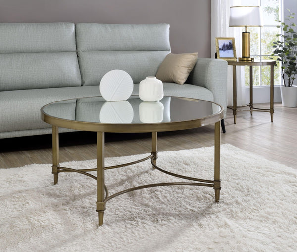 HomeRoots 60" Espresso Round Coffee Table with Sturdy Cross Legs - Versatile, Rustic Charm for Any Space 716354