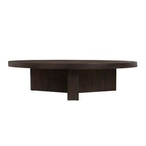HomeRoots 36" Natural Marble Round Coffee Table with Nickel Steel Frame - Elegant Design for Any Space 716355