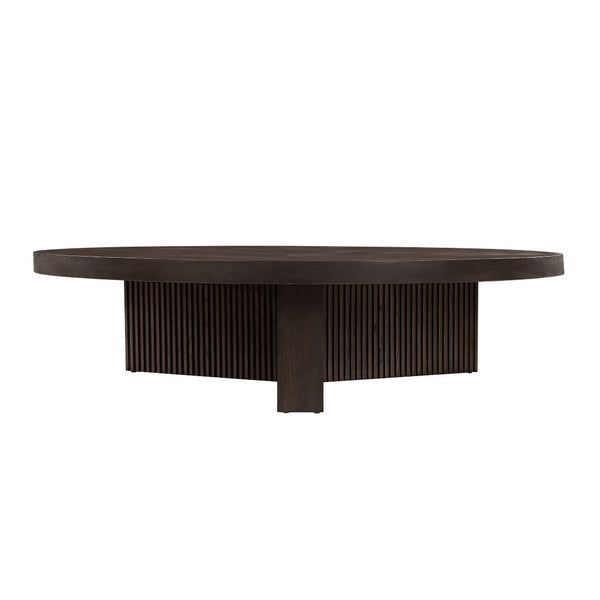 HomeRoots 36" Natural Marble Round Coffee Table with Nickel Steel Frame - Elegant Design for Any Space 716355