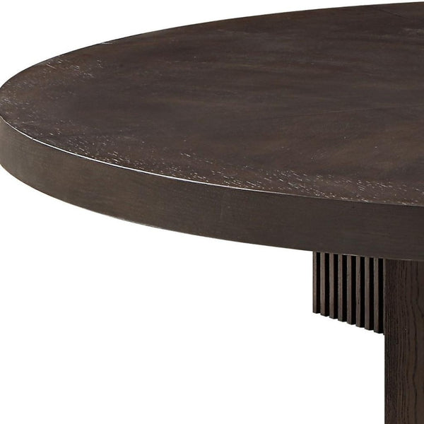 HomeRoots 36" Natural Marble Round Coffee Table with Nickel Steel Frame - Elegant Design for Any Space 716355