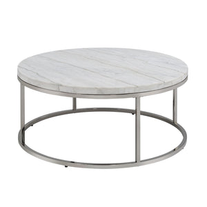 HomeRoots 35" Black Sintered Stone Coffee Table with Champagne Steel Base - Modern, Durable & Versatile Design 716356