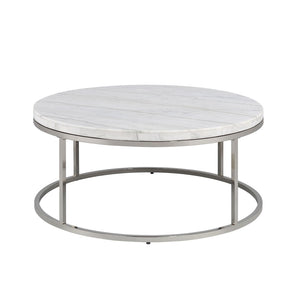 HomeRoots 35" Black Sintered Stone Coffee Table with Champagne Steel Base - Modern, Durable & Versatile Design 716356