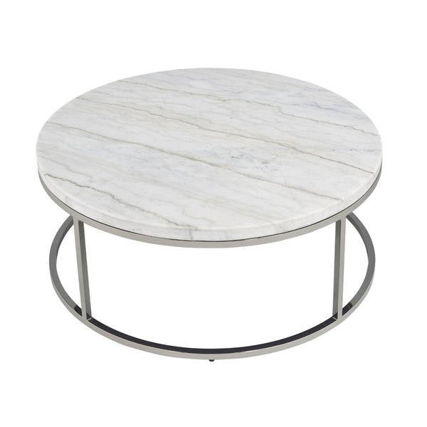 HomeRoots 35" Black Sintered Stone Coffee Table with Champagne Steel Base - Modern, Durable & Versatile Design 716356