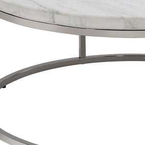 HomeRoots 35" Black Sintered Stone Coffee Table with Champagne Steel Base - Modern, Durable & Versatile Design 716356