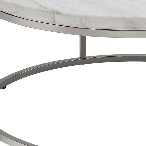HomeRoots 35" Black Sintered Stone Coffee Table with Champagne Steel Base - Modern, Durable & Versatile Design 716356