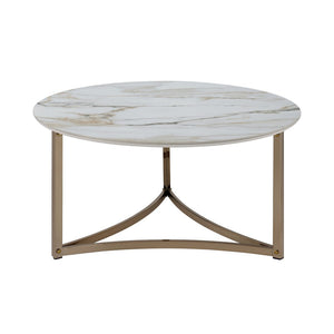 HomeRoots 32" Black Genuine Marble Coffee Table with Wood Cross Legs - Chic Modern Design for Any Space 716358