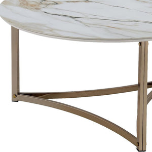 HomeRoots 32" Black Genuine Marble Coffee Table with Wood Cross Legs - Chic Modern Design for Any Space 716358
