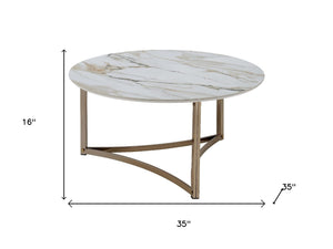 HomeRoots 32" Black Genuine Marble Coffee Table with Wood Cross Legs - Chic Modern Design for Any Space 716358