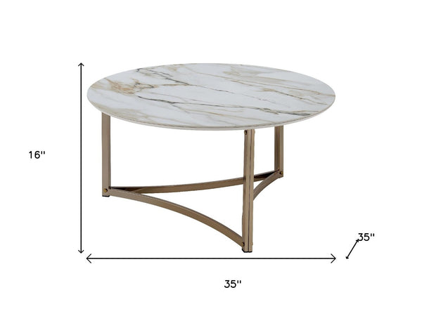 HomeRoots 32" Black Genuine Marble Coffee Table with Wood Cross Legs - Chic Modern Design for Any Space 716358