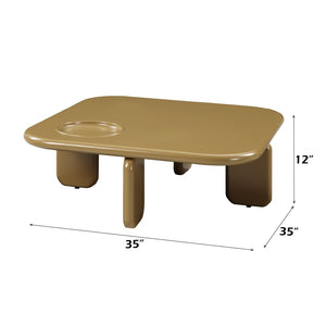 HomeRoots 35" Oak Wood Round Coffee Table - Elegant Low-Profile Design for Modern Living Spaces & Daily Use 716361