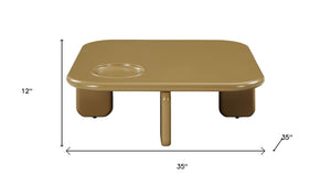 HomeRoots 35" Oak Wood Round Coffee Table - Elegant Low-Profile Design for Modern Living Spaces & Daily Use 716361