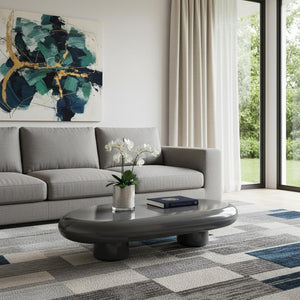 HomeRoots 36" Natural Cement Square Pedestal Coffee Table - Modern Geometric Design for Stylish Living Spaces 716364