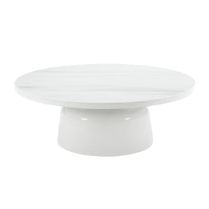 HomeRoots 30" White Oval Coffee Table - Elegant & Versatile Design for Modern Living Spaces, Easy Assembly! 716367