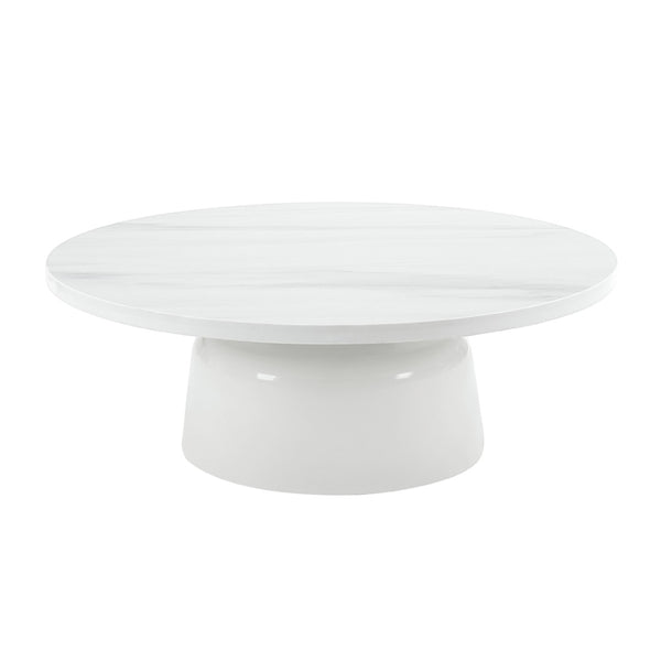HomeRoots 30" White Oval Coffee Table - Elegant & Versatile Design for Modern Living Spaces, Easy Assembly! 716367