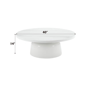 HomeRoots 30" White Oval Coffee Table - Elegant & Versatile Design for Modern Living Spaces, Easy Assembly! 716367