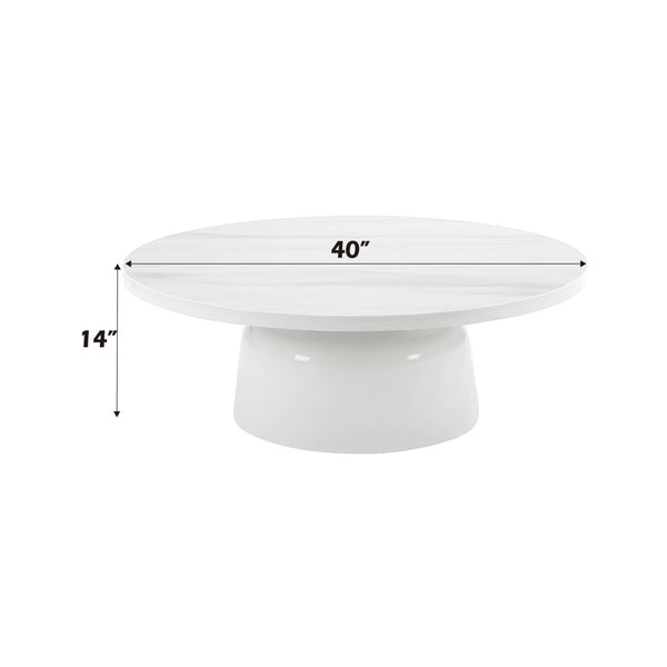 HomeRoots 30" White Oval Coffee Table - Elegant & Versatile Design for Modern Living Spaces, Easy Assembly! 716367