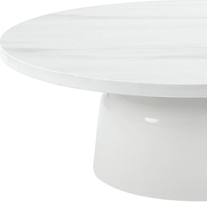 HomeRoots 30" White Oval Coffee Table - Elegant & Versatile Design for Modern Living Spaces, Easy Assembly! 716367